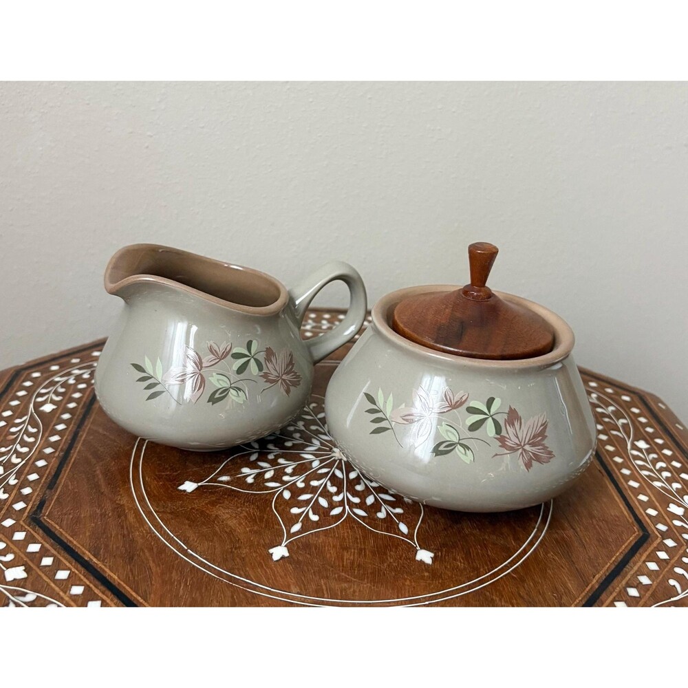 Vintage Mid Century Floral Sugar & Creamer Set
